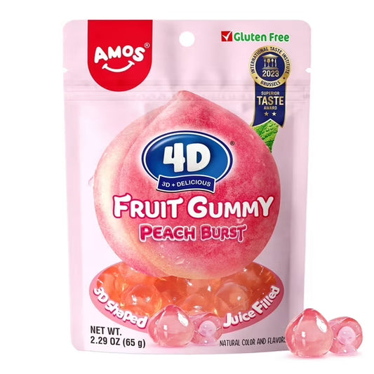 4D Fruit Jellu gummy candy juicy burst peach