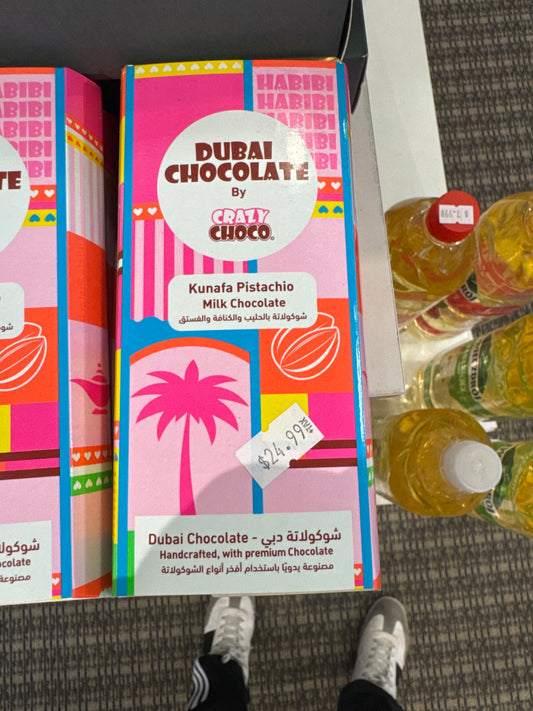 Dubai chocolate kunafa pistachio milk chocolate