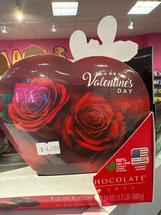 Valentine hearts with assorted chocolates