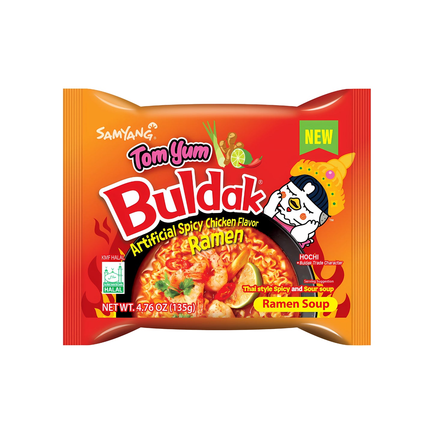 Buldak noodles spicy Tom yum hot chicken flavour