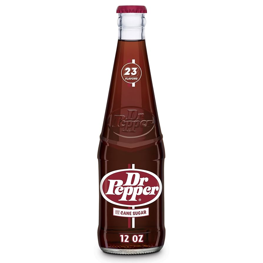 Dr Pepper Cane Sugar Soda Pop Glass