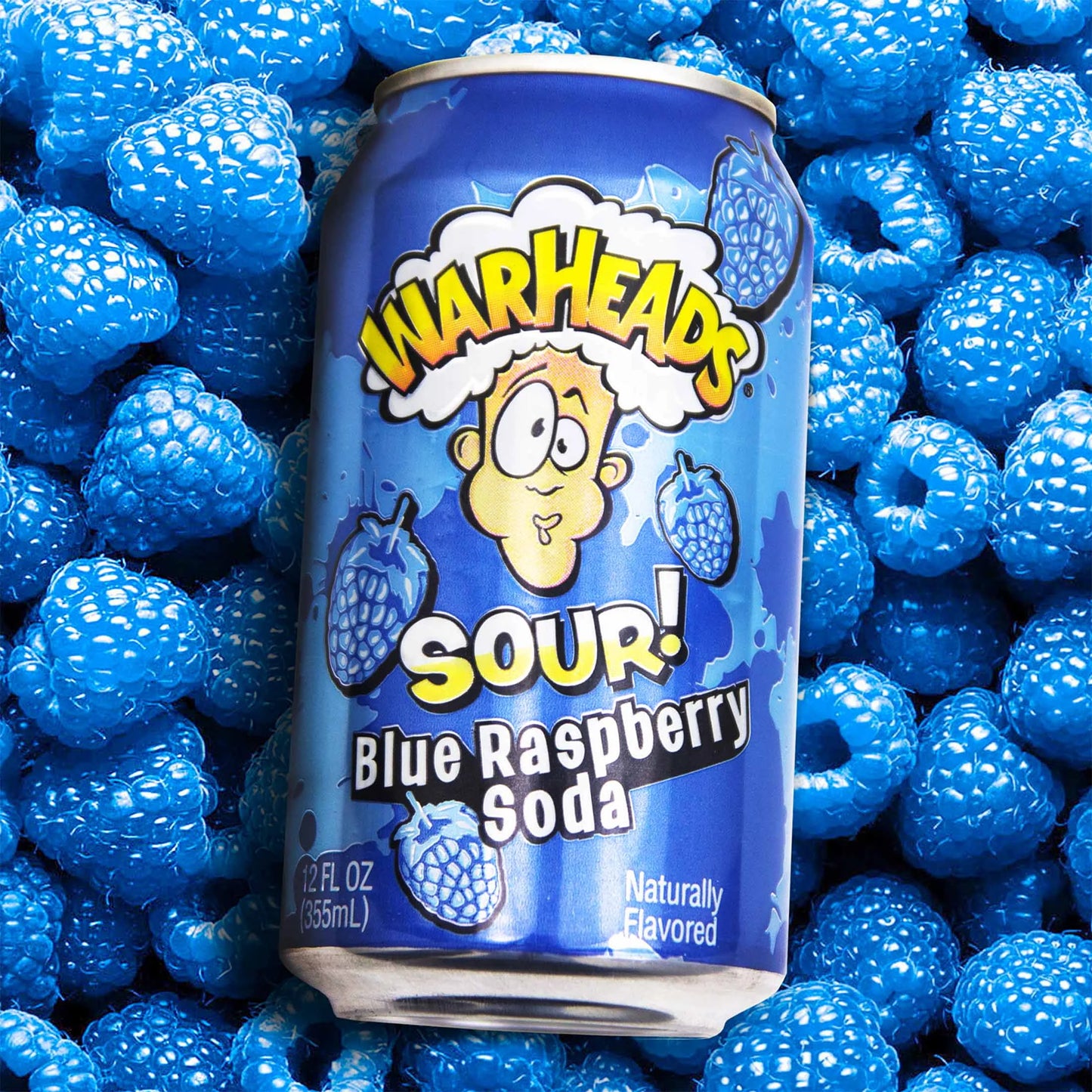 WARHEADS SODA CAN - BLUE RASPBERRY