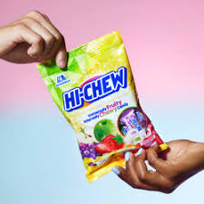 Morinaga Hi Chew Original Mix Bag Chewy Candy Strawberry, Green Apple, Grape Flavors, 3.53 oz