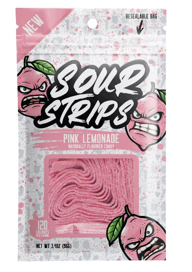 Sour Strips Pink Lemonade Candy