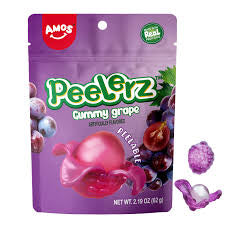 Amos Peelable Grape Candy Peelerz Gummy Grape Peeling Candy Resealable -China