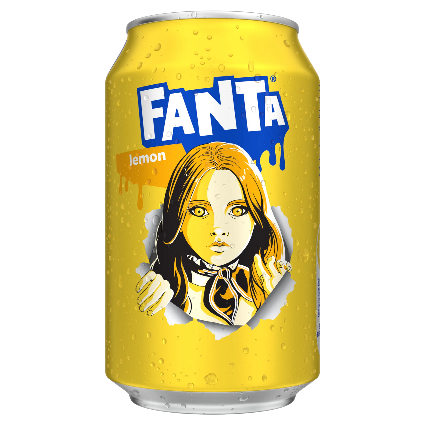 Fanta Lemon Flavored Soft Drink Can 330ml