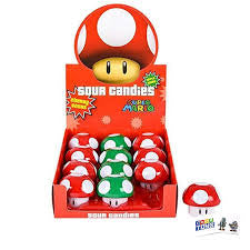 Super Mario Mushroom Candy Cherry and Green Apple Sours