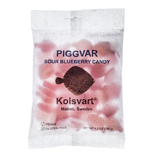 Piggvar sour blueberry candy fish