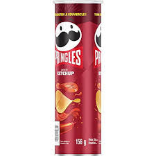 Pringles Ketchup Flavour potato chips, weighing