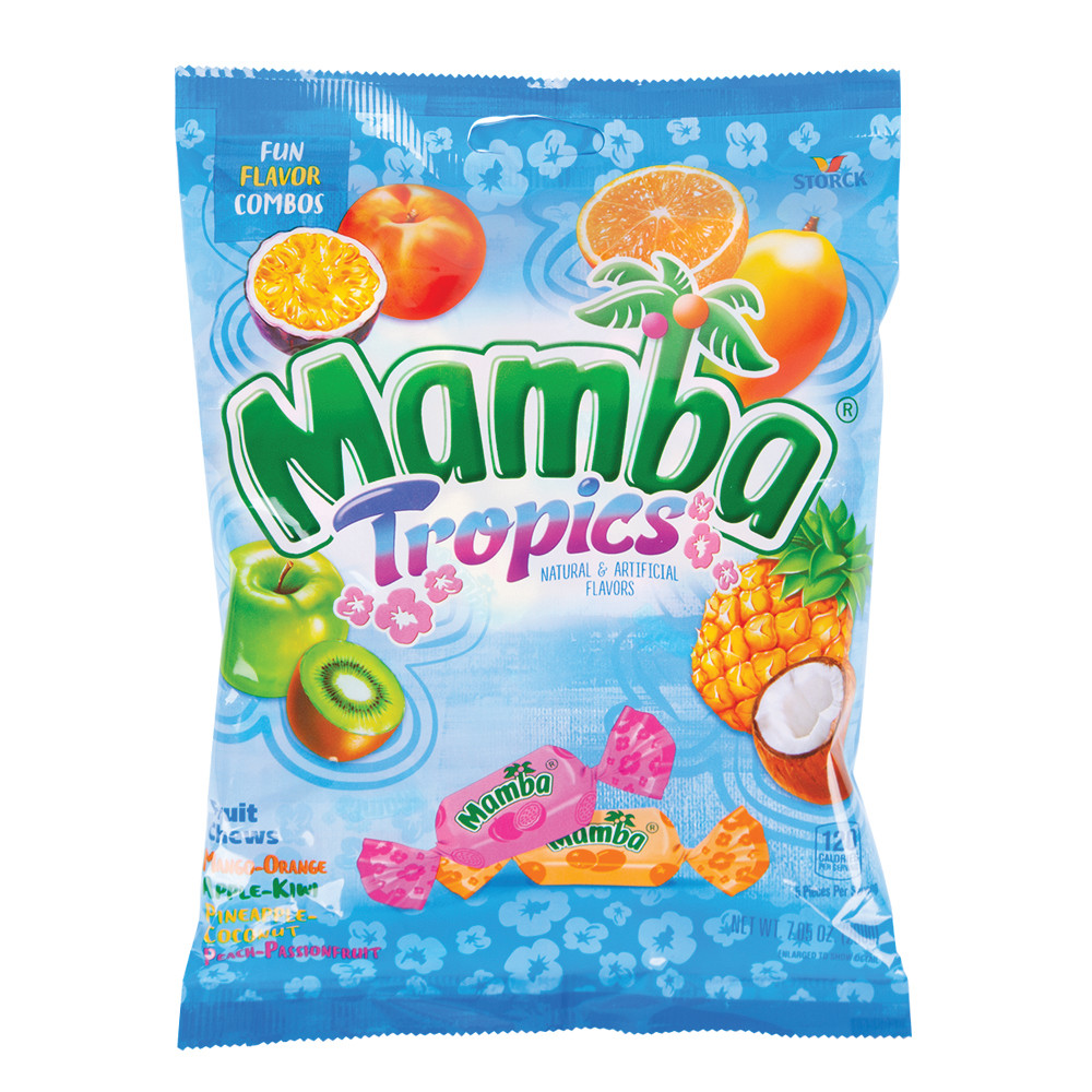 MAMBA FRUIT CHEWS TROPICS PEG BAG