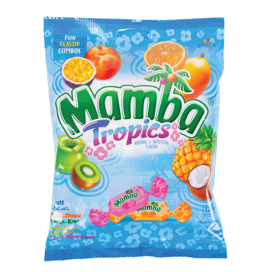 MAMBA FRUIT CHEWS TROPICS PEG BAG