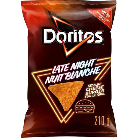 DORITOS LATE NIGHT Sizzlin’ Cheeseburger Flavoured Tortilla Chips