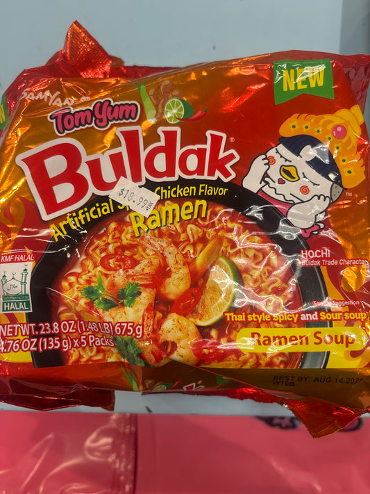 Buldak noodles spicy Tom yum hot chicken flavour