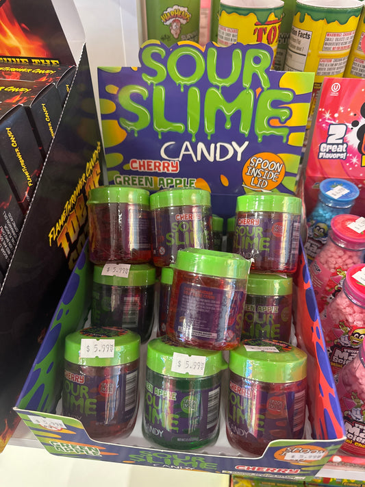 Sour slime candy cherry green apple