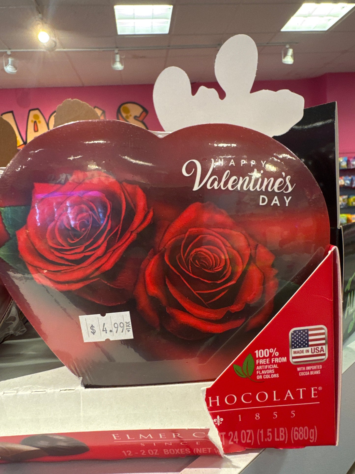 Valentine hearts with assorted chocolates