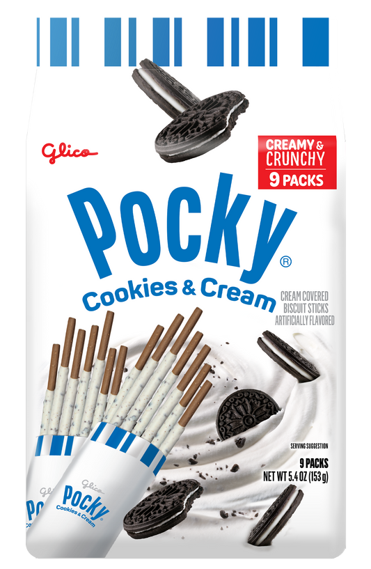Pocky cookies and cream 9packs