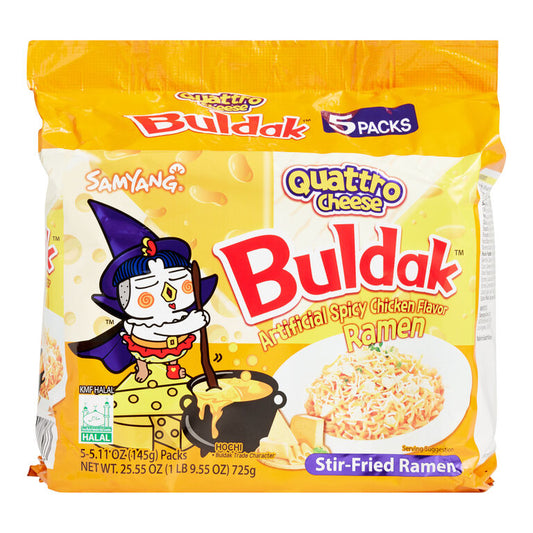 5 Pack Quattro Cheese Samyang Buldak Spicy Chicken Flavor Ramen