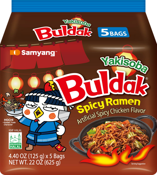 Buldak yakisoba spicy ramen artificial spicy chicken flavor