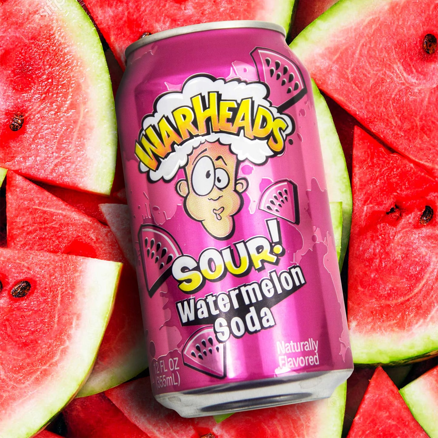 WARHEADS SODA CAN - WATERMELON