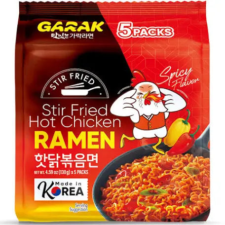 GARAK Smoky Hot Chicken Ramen, Spicy Ramen, Korean Stir-Fried Instant Noodle1