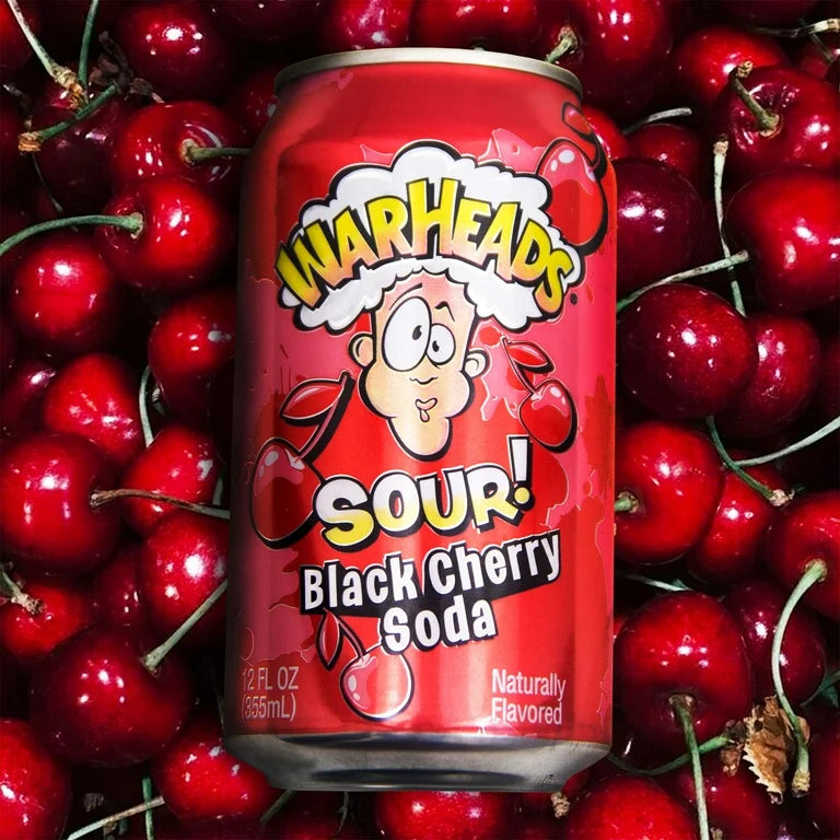 WARHEADS SODA CAN - BLACK CHERRY