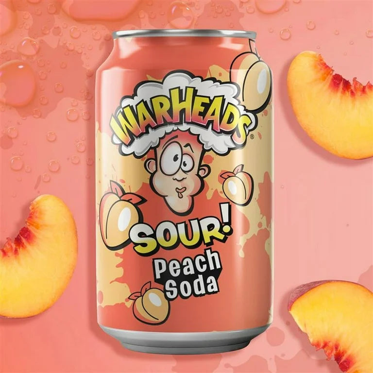 WARHEADS SODA CAN - PEACH