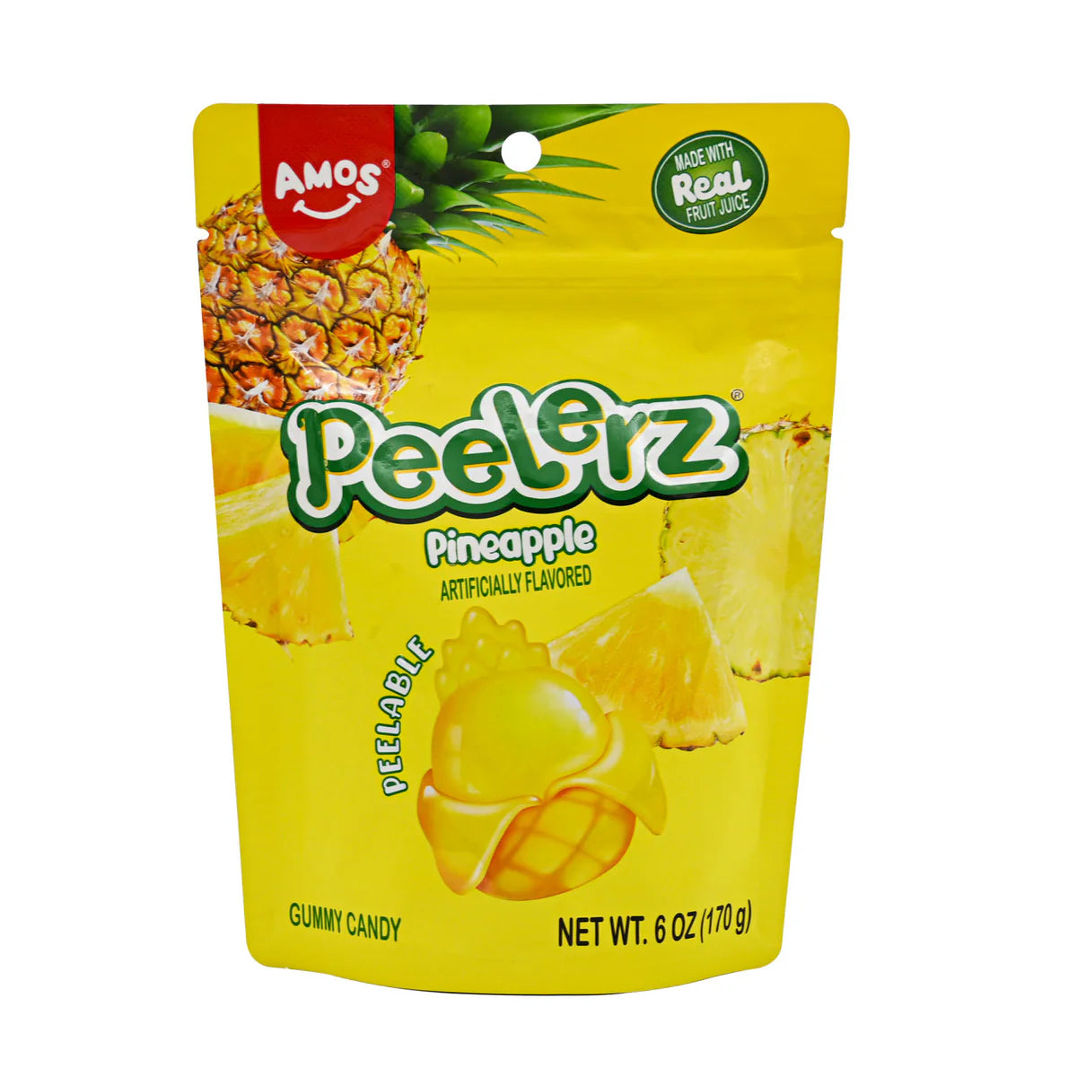 Amos Peelerz Pineapple Gummy Candy.