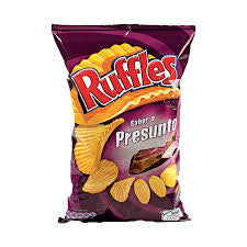 Ruffles Batata Frita Sabor A Presunto - Bacon Flavour Crisps - 150g Pack