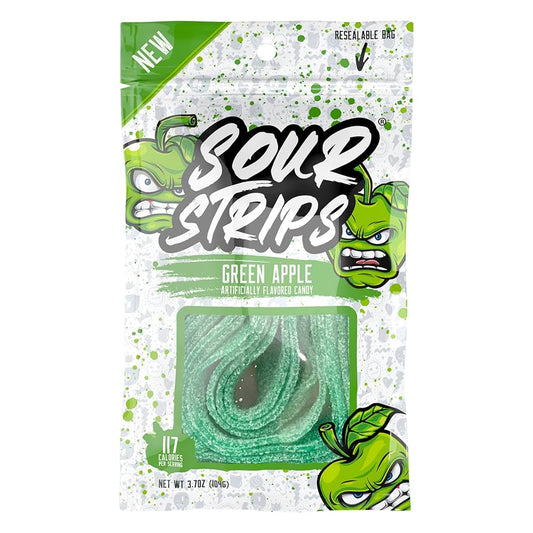 Sour Strips Green Apple artificially flavored candy