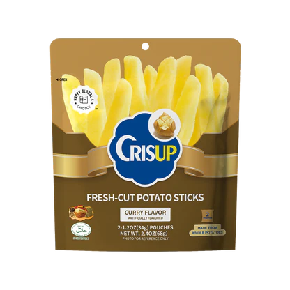 Crisup Fresh-Cut Potato Sticks in Curry Flavor.