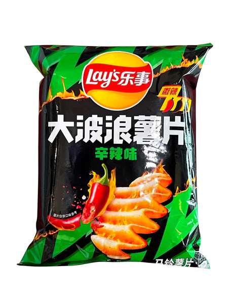 Lay's Wavy Pure Spicy potato chips,