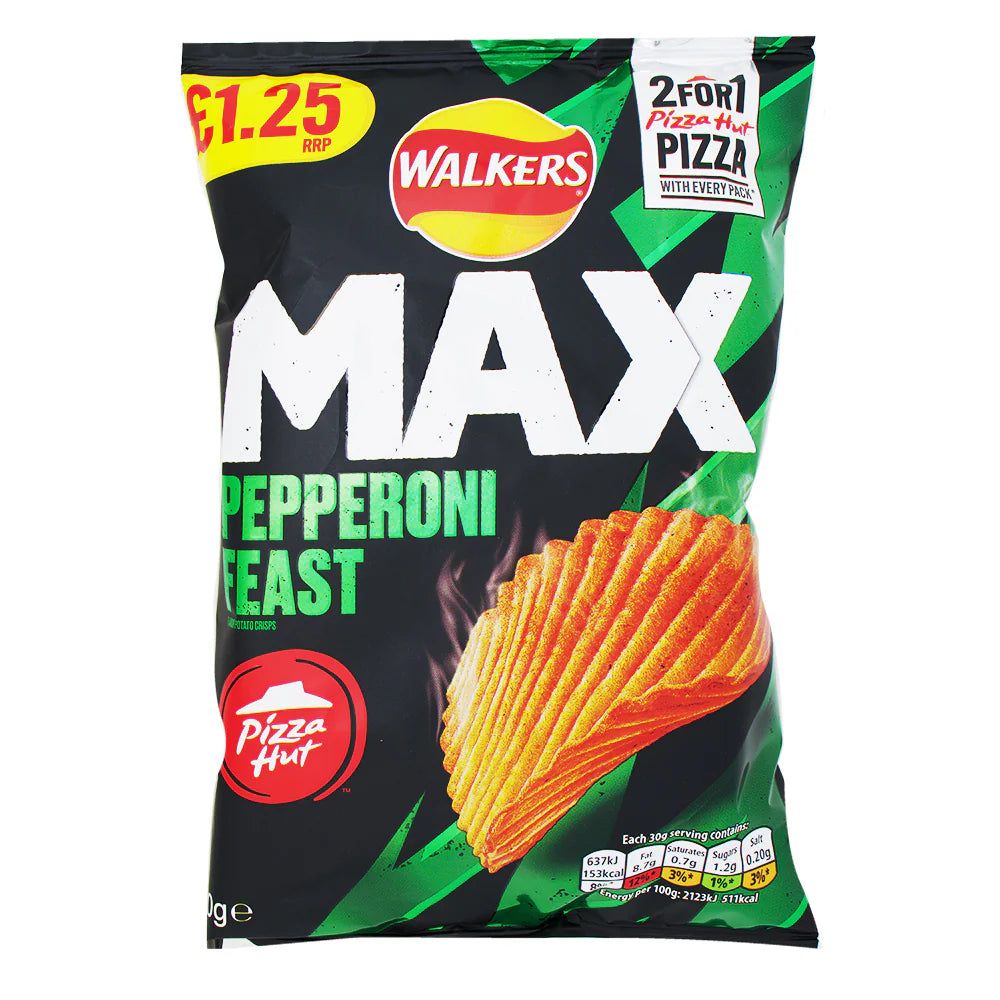 Walkers Max Pizza Hut Pepperoni Feast potato crisps