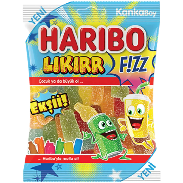 Haribo Likirr Ekşii, a sour gummy candy