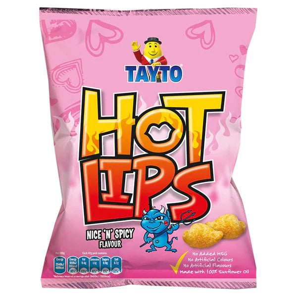Tayto Hotlips Maize Snack 42g