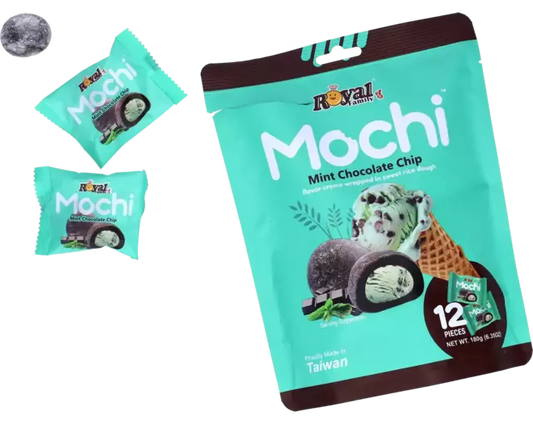 Royal family mint chocolate chip flavor cream wrapped in sweet rice dough