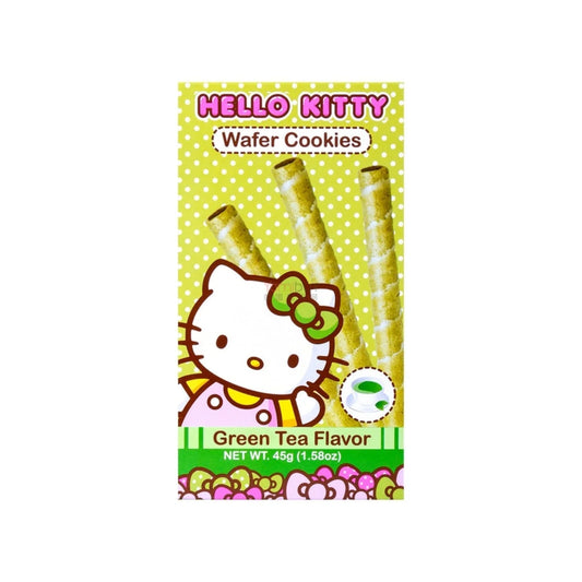 Hello Kitty Wafer Cookies in a green tea flavor.
