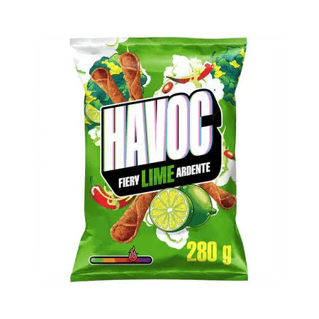 Havoc Fiery Lime Ardente Chips, Red Chili Powder, Citrus & Fiery Red Peppers, 280g/9.8 oz. Bag