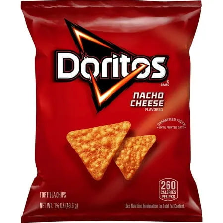 Doritos Nacho Cheese Flavored Tortilla Chips Snack Chips, 1.75 Ounce Bag. Bag