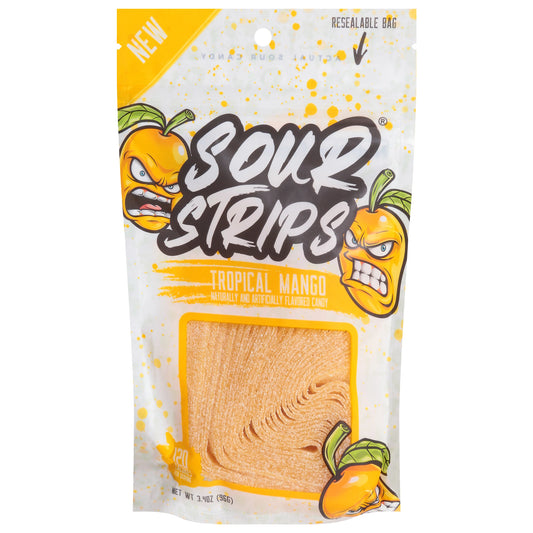 Sour Strips Tropical Mango flavored candy
