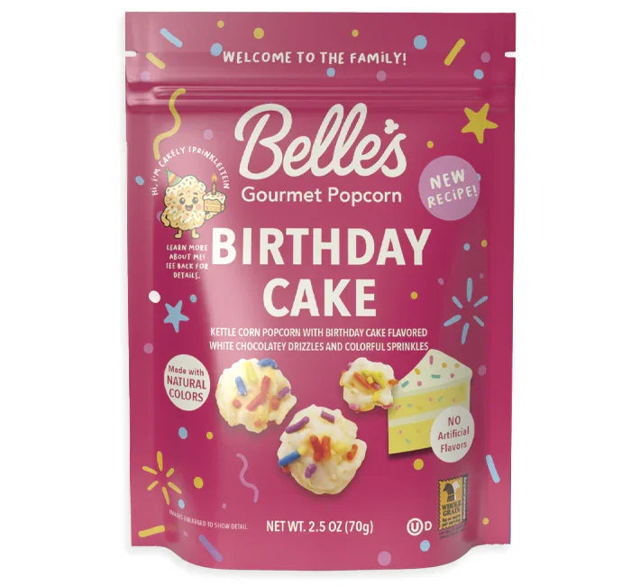 Belles Gourmet Popcorn Birthday Cake