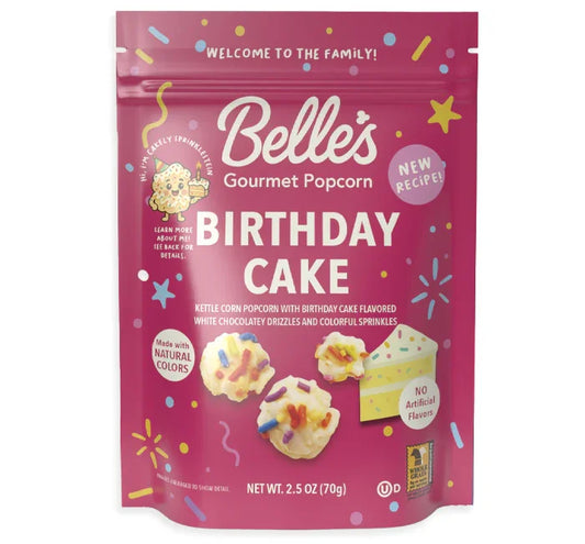 Belles Gourmet Popcorn Birthday Cake