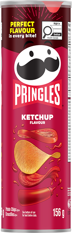 Pringles Ketchup Flavour potato chips, weighing