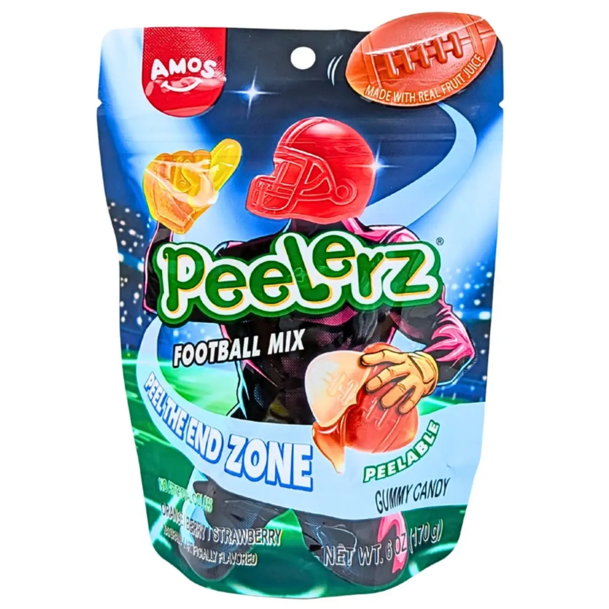 Amos Peelerz Football Mix peelable gummy candy