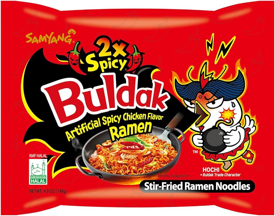 Korean 2x spicy buldak noodles hot chicken