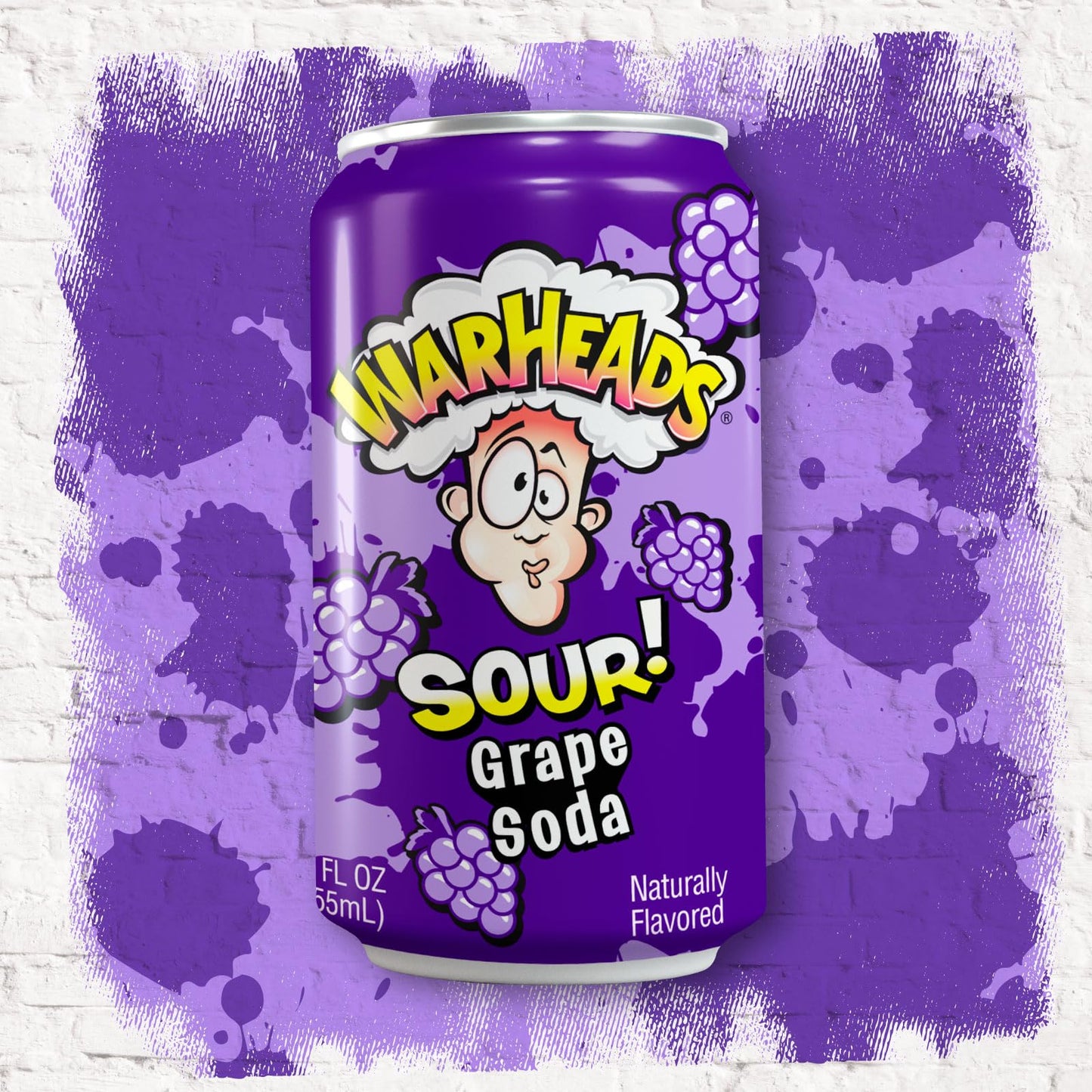 WARHEADS SODA CAN - GRAPE