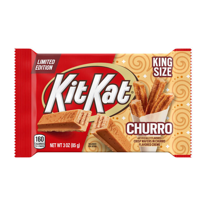 KitKat churro king size artificially flavoured crisp wafers in churro flavoured cream