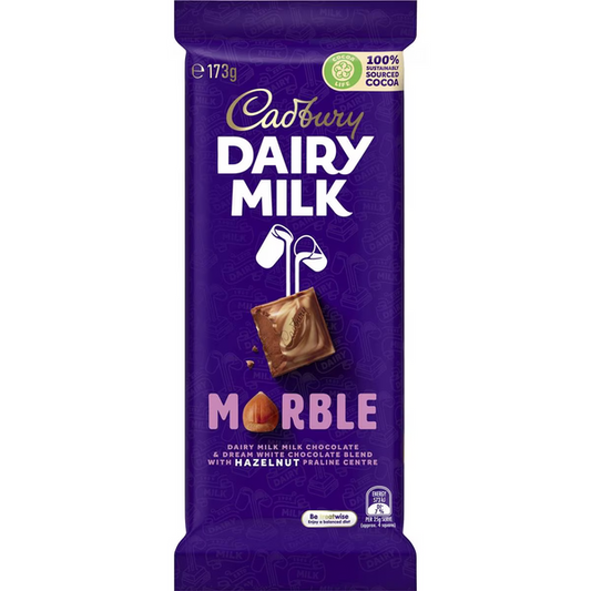Cadbury Dairy milk Marble Dairy milk milk chocolate & dream white chocolate blend with hazelnut praline center
