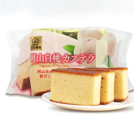 Okayama White Peach Castella Cake 3 Piece 120g