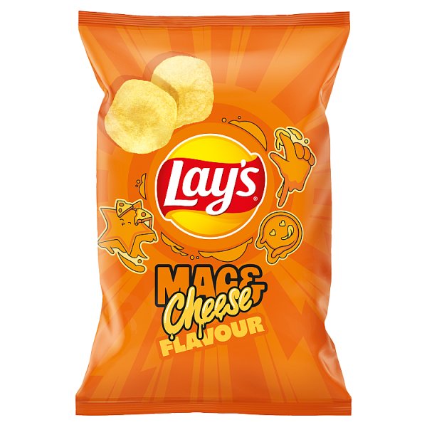 Lays mac and cheese flavoured potato chips