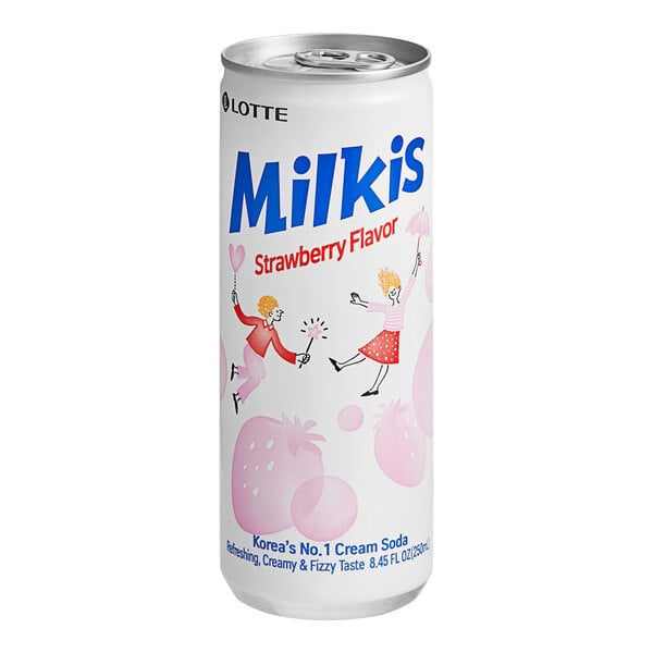 Lotte Milkis Strawberry Flavored Creme Soda - Korea